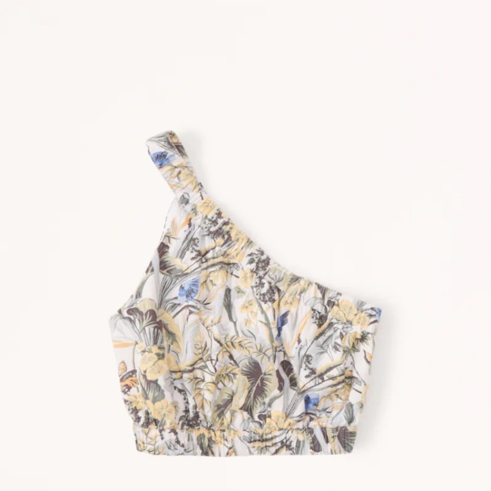 Assymetrical linen blend top